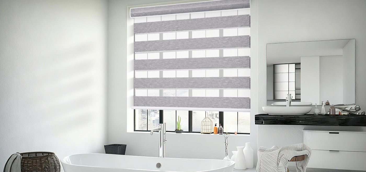 Zebra shades in the Bathroom