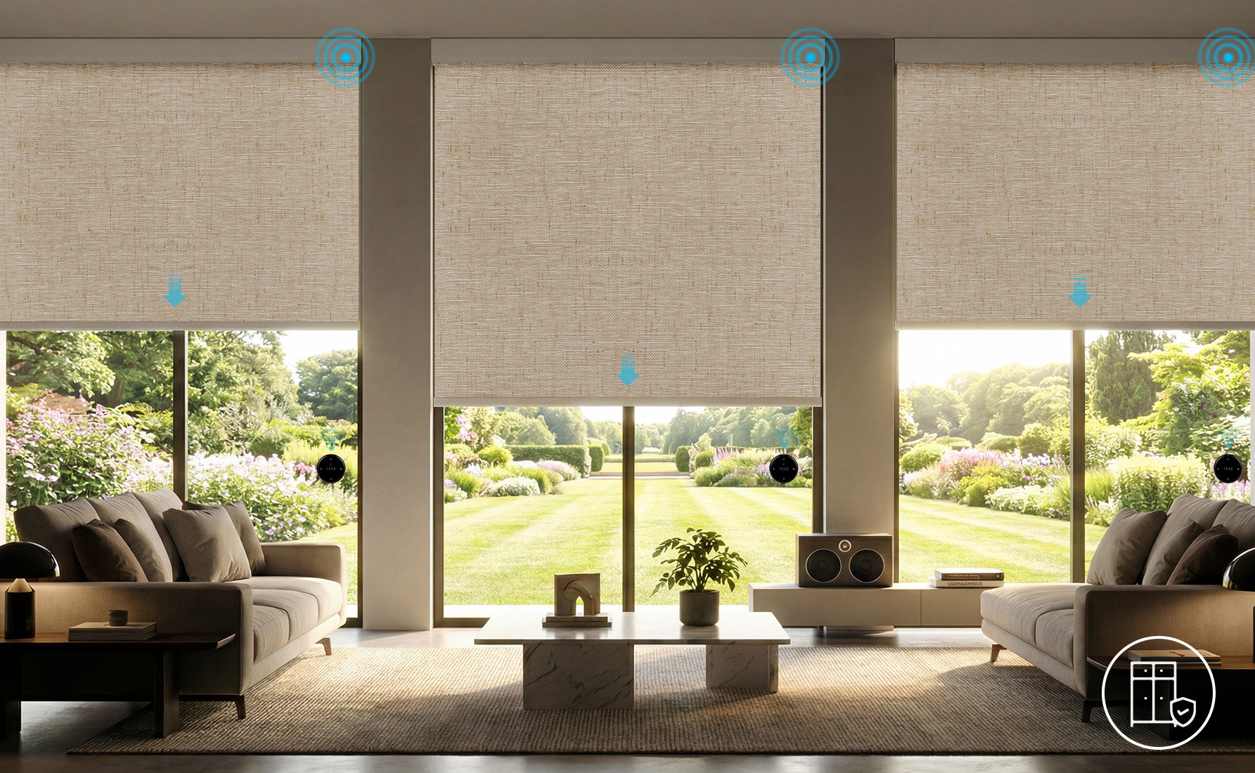 Roller Shades in the Living Room