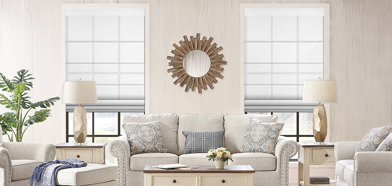 Living Room with Roller shades