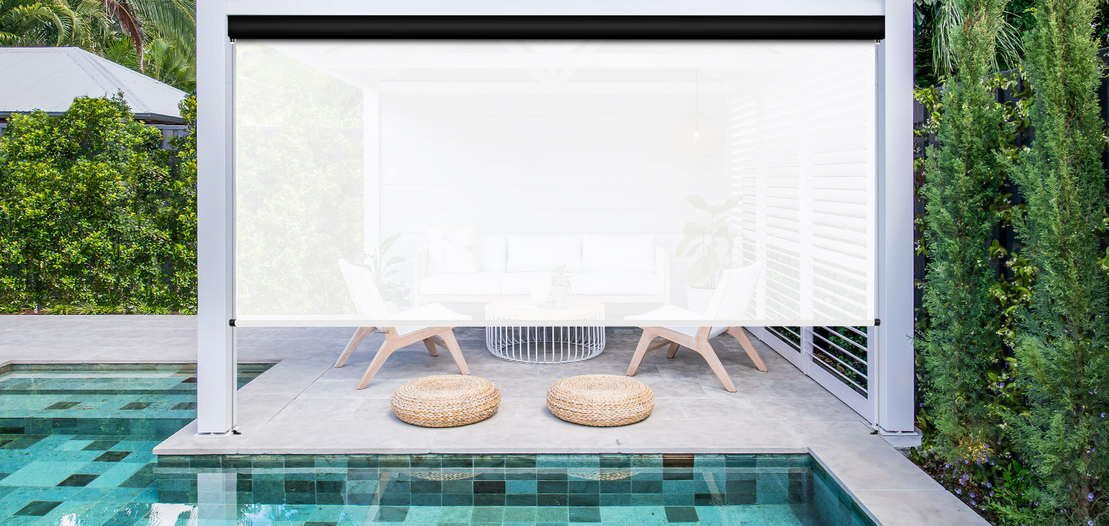 Poolside Motorized Outdoor Shade