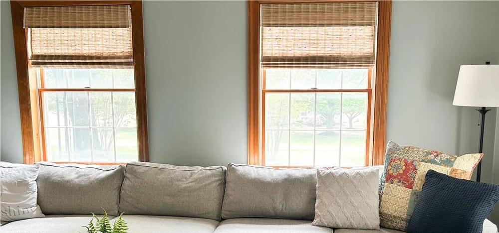 Real Customer Review-Smart Roman Shades in the livingroom