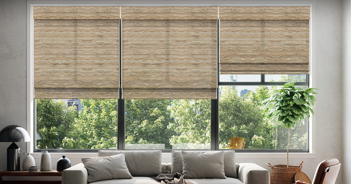 Keep House Plants Healthy and Beautiful with Motorized Woven Wood Shades