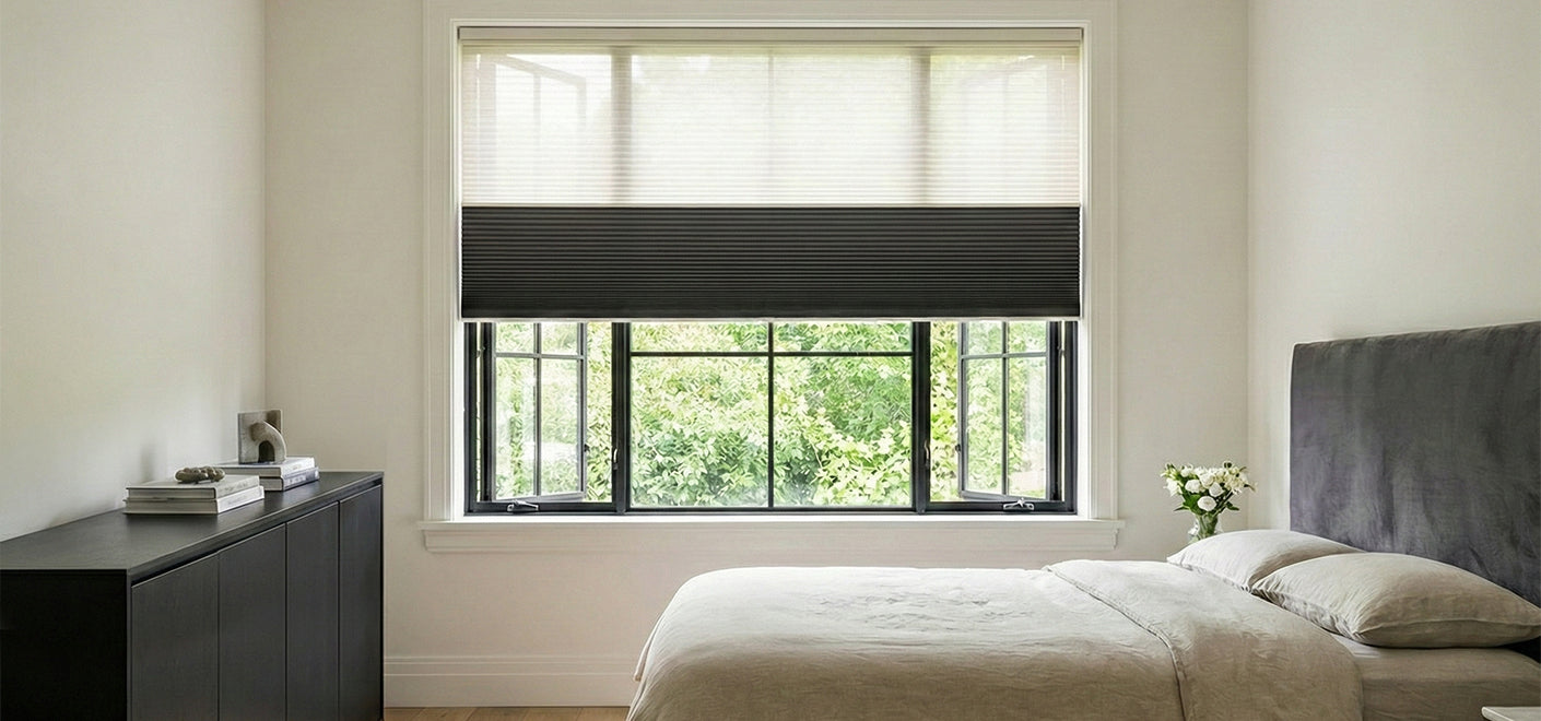 Day/Night Cellular Shades in the bedroom