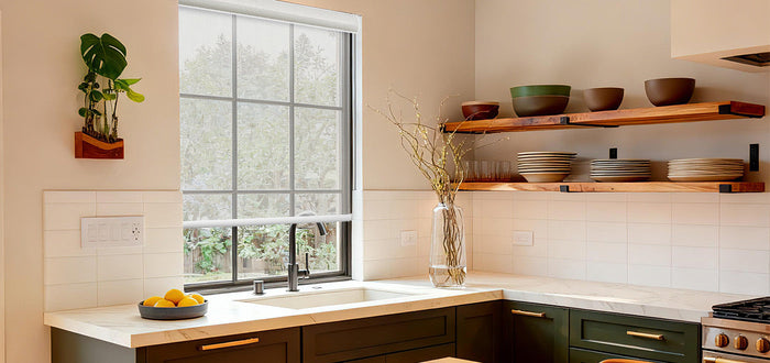 Kitchen with light filtering Roller Shade