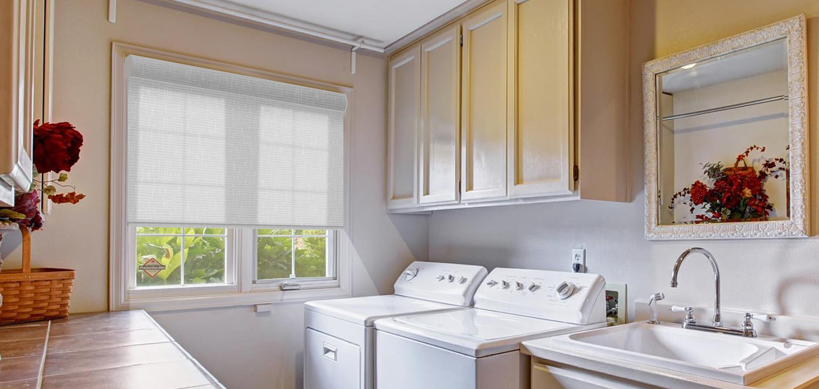 Laundry Window Treatment-Roller Shade