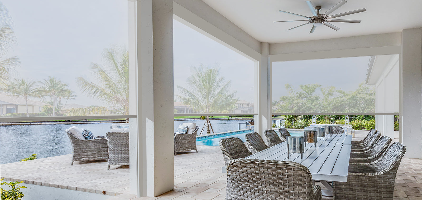 Outdoor Patio with Zipper Track Shades