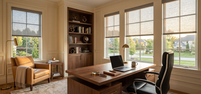 Motorized Solar Shades in the Home Office