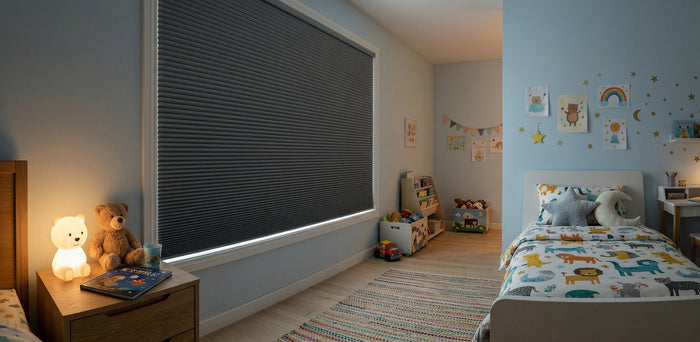 100% Blackout Cellular (honeycomb)  Shades Installed in a Child's Room