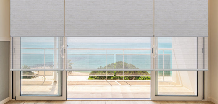 Balcony Door Window Treatment-Dual Shades