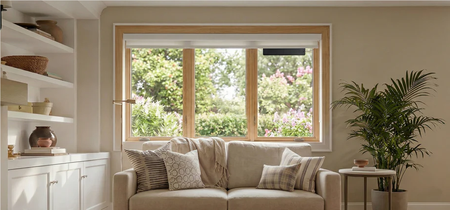 Smart Roller Shades deliver effortless light control  in the Living Room