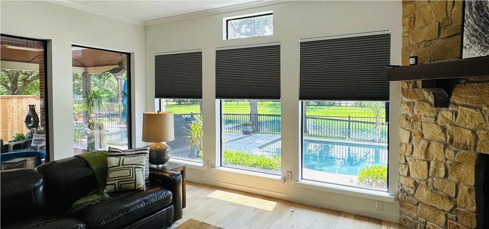 Real Customer Review-Smart Cellular Shades in the livingroom