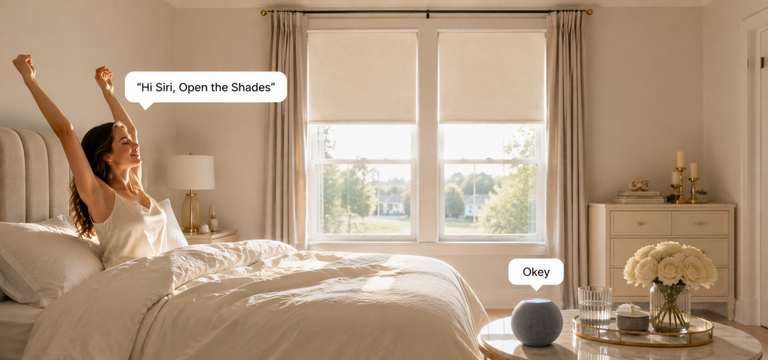 Waking up in the morning allows you to control the motorized roller shades via voice commands.