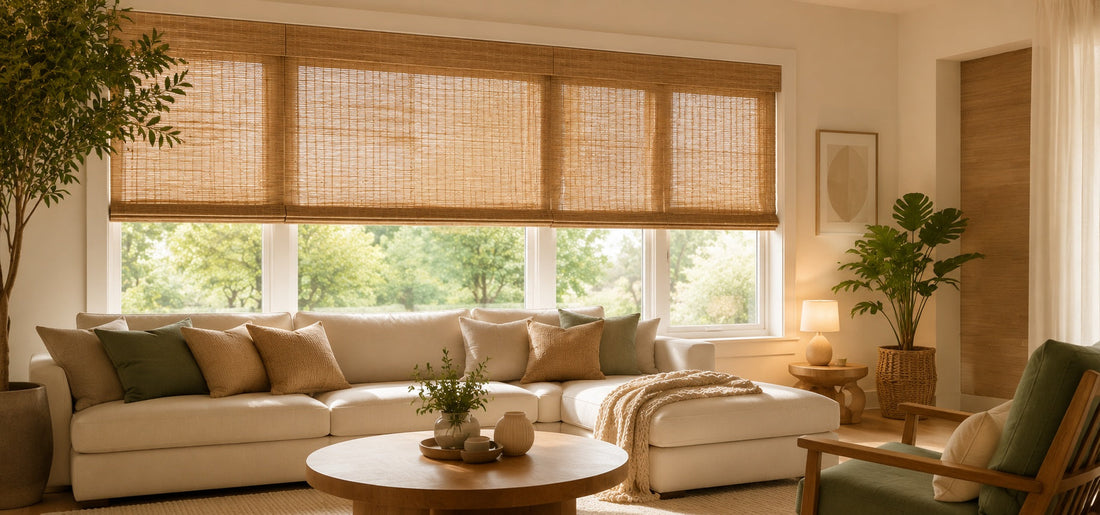  Woven Wood Shades  in the living room
