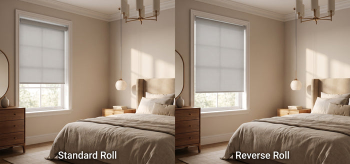 Roller Shades in the Bedroom: Standard Roll vs Reverse Roll