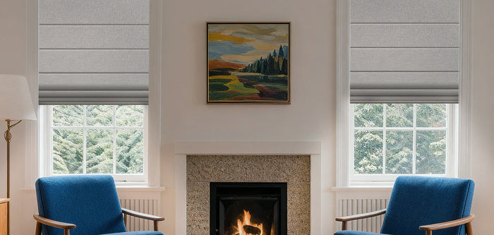 Roman blinds in the living room