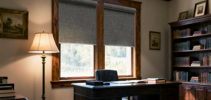Blackout Roller Blinds in the study