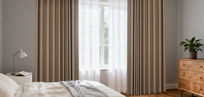 Drapery with sheer in the bedroom