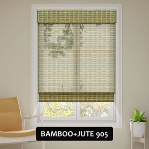 SmartWings Motorized Woven Wood Shades 50% Blackout See-through Orithyia