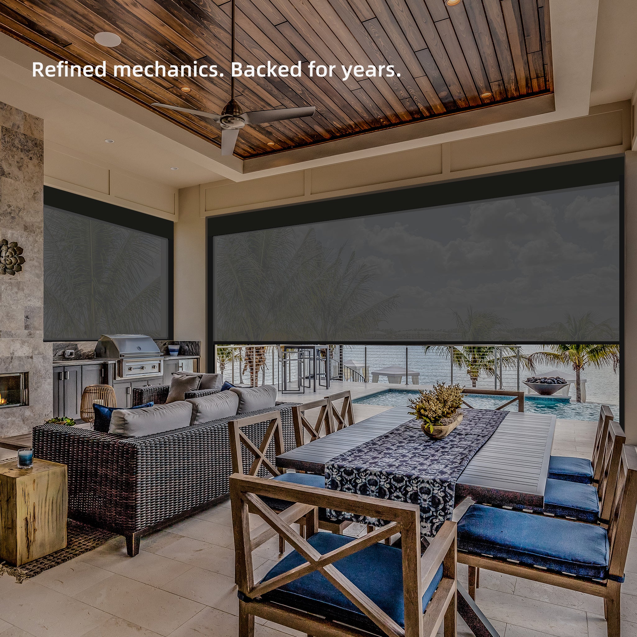 SmartWings Motorized Zipper Track Windproof Outdoor Shades