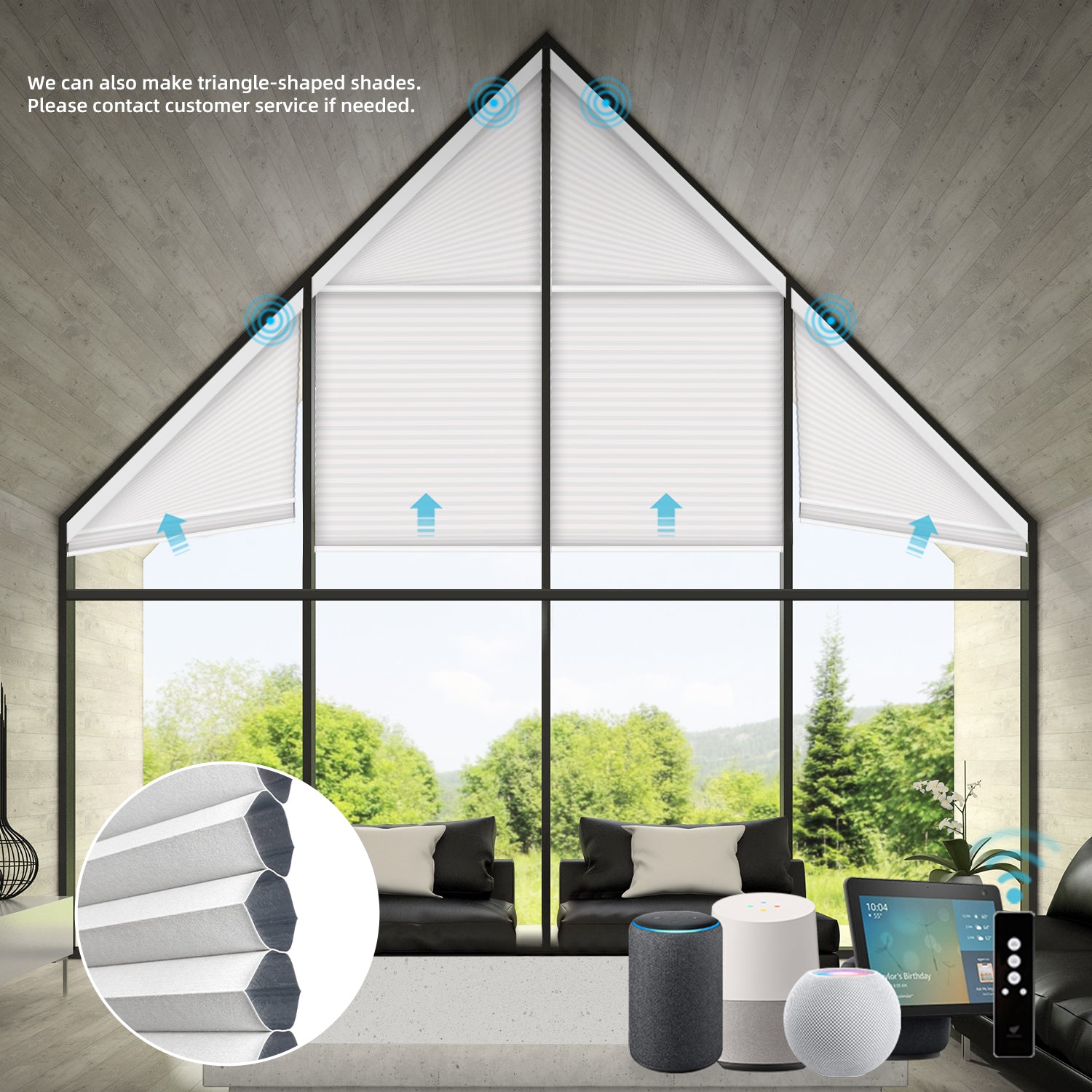 SmartWings Motorized Blackout Trapezoid Cellular Shades Nowa