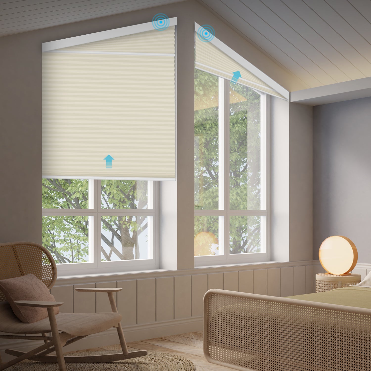 SmartWings Motorized Blackout Trapezoid Cellular Shades Nowa