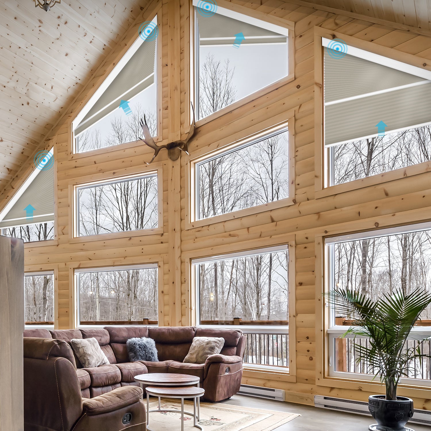 SmartWings Motorized Light Filtering Trapezoid Cellular Shades Nowa