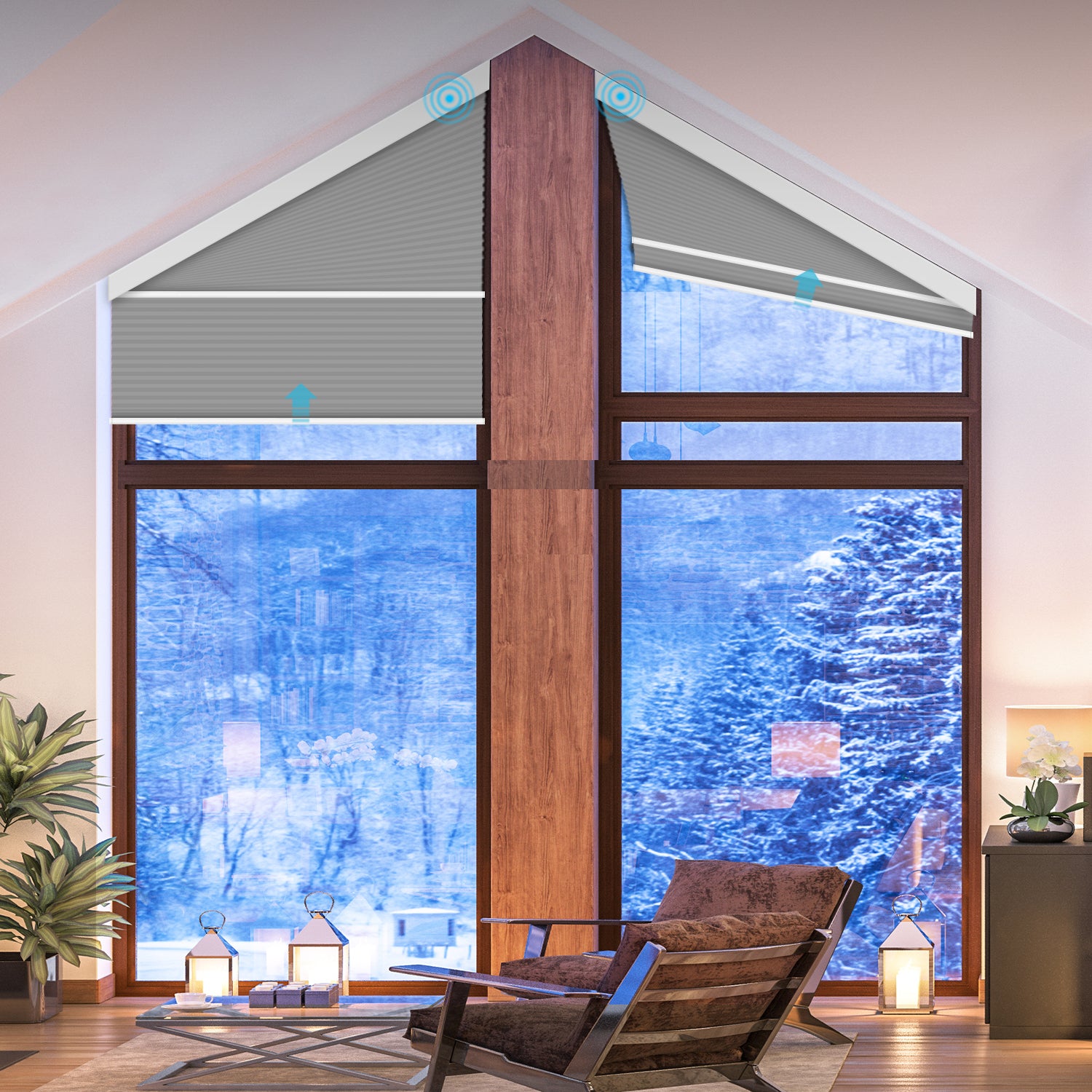 SmartWings Motorized Blackout Trapezoid Cellular Shades Nowa