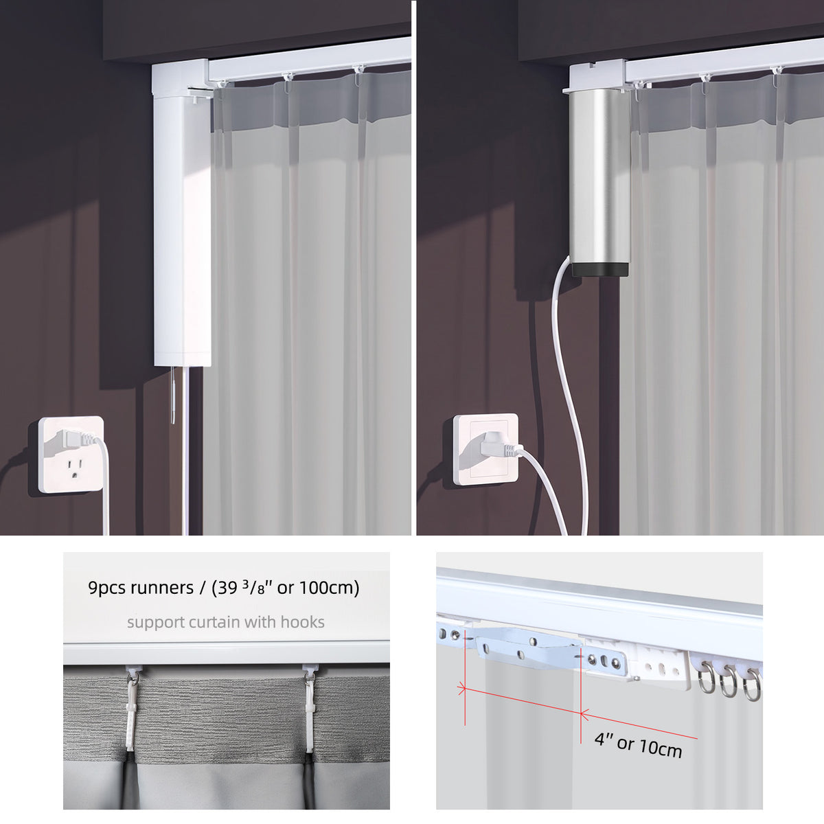 SmartWings Motorized Linen Drapery 50%/70%/100% Blackout Daphne