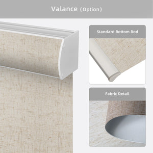 SmartWings Hardwired Motorized Roller Shades 100% Blackout Linen