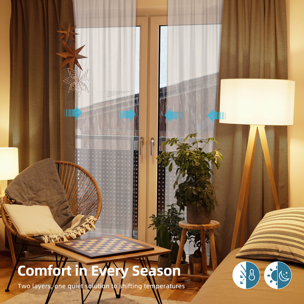 SmartWings Motorized Dual Drapery | Sheer & Blackout Curtains