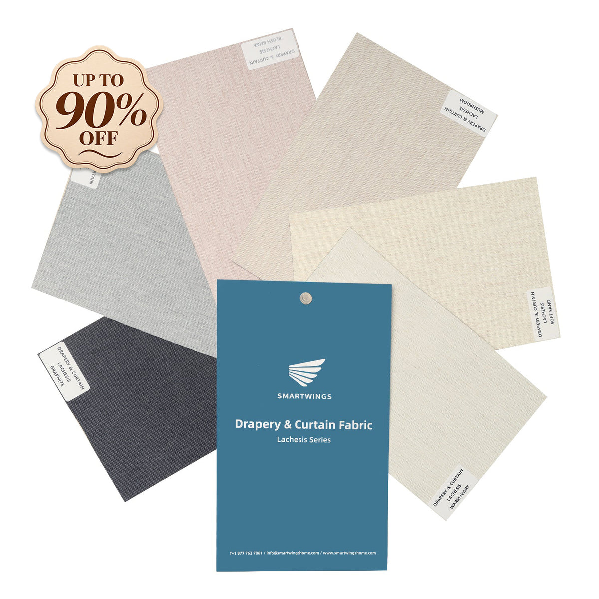 98% Blackout Drapery & Curtain Fabric Samples Lachesis