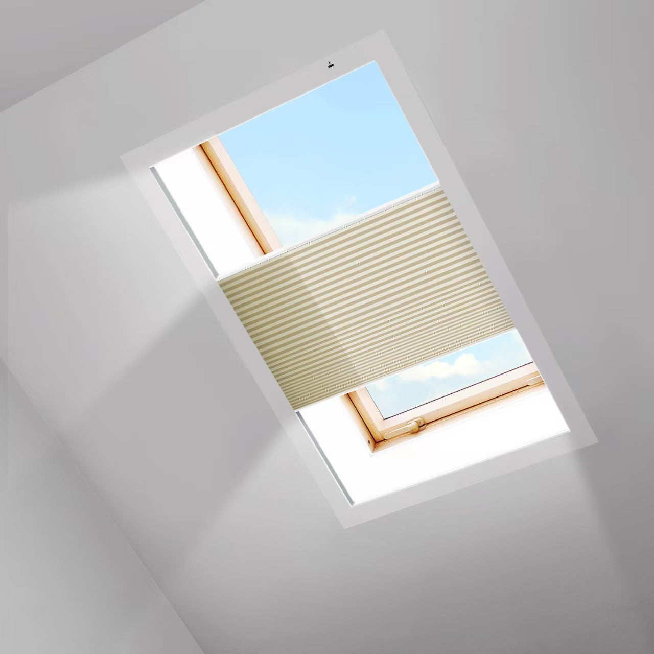 SmartWings Motorized Premium Levitate Skylight Cellular Shades Hazel