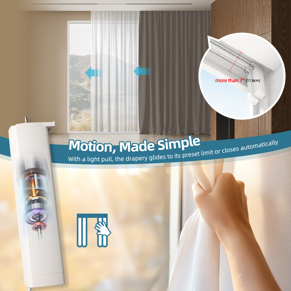 Automatic Drapery SmartWings Motorized Dual Drapery | Sheer & Blackout Curtains