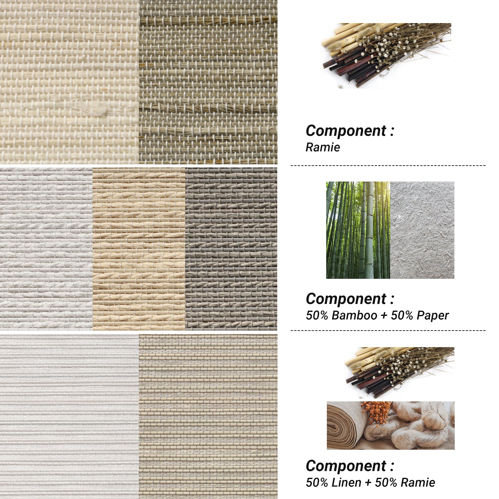 SmartWings Motorized Woven Wood Shades 50%/70%/100% Blackout Aphrodite