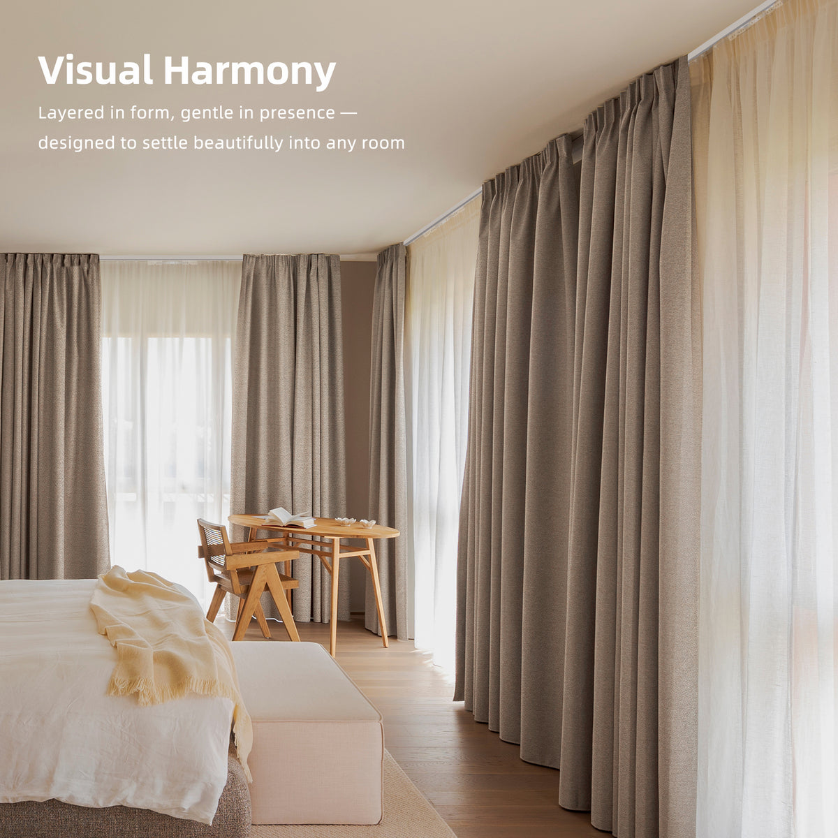 SmartWings Motorized Dual Drapery | Sheer & Blackout Curtains