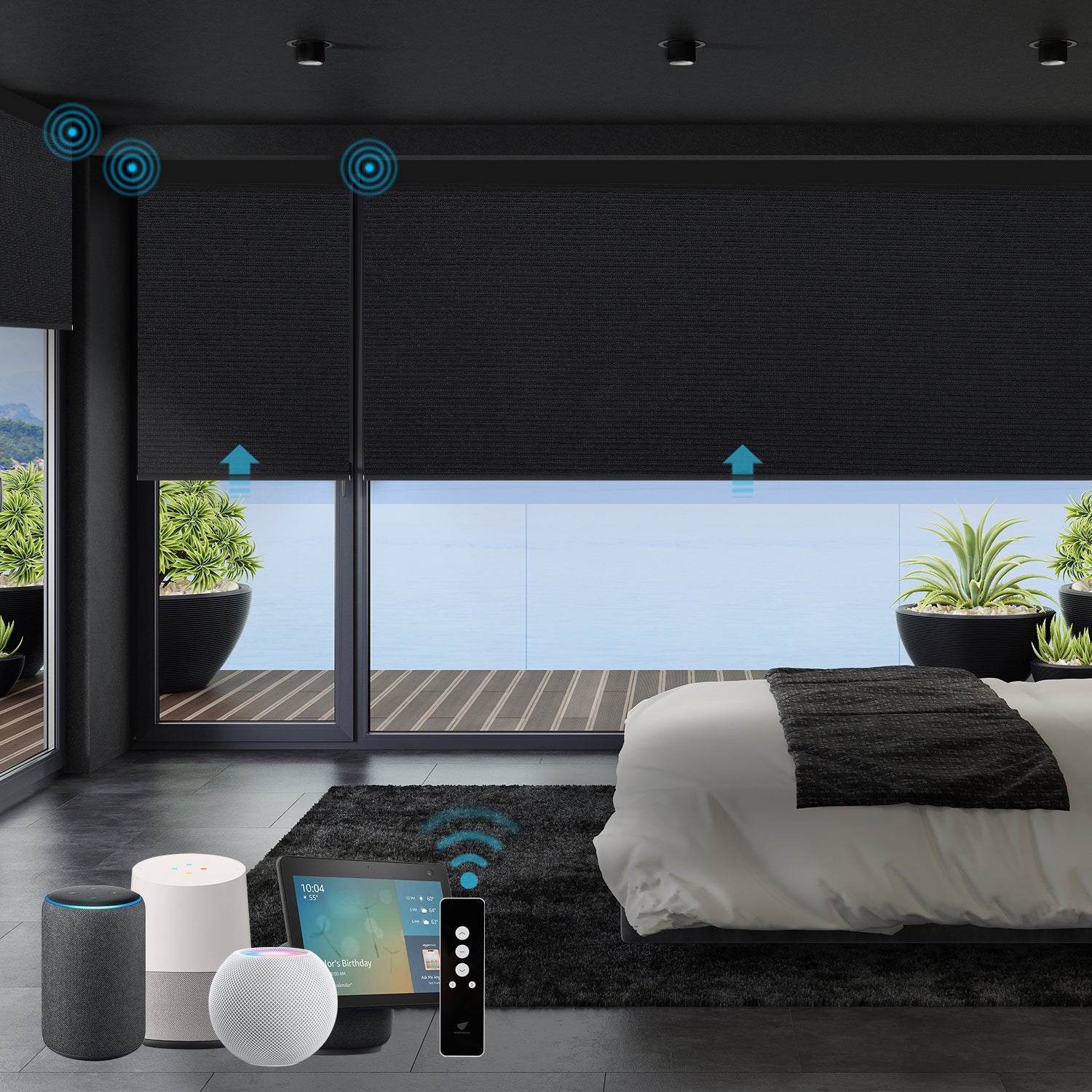 SmartWings Motorized Roller Shades 100% Blackout Eclipse