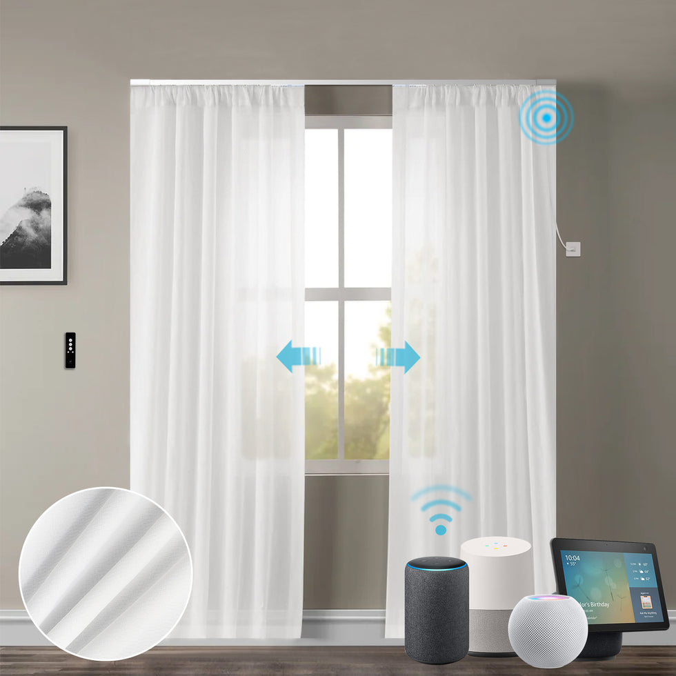 SmartWings Motorized Drapery Sheer – Effortless Home Elegance