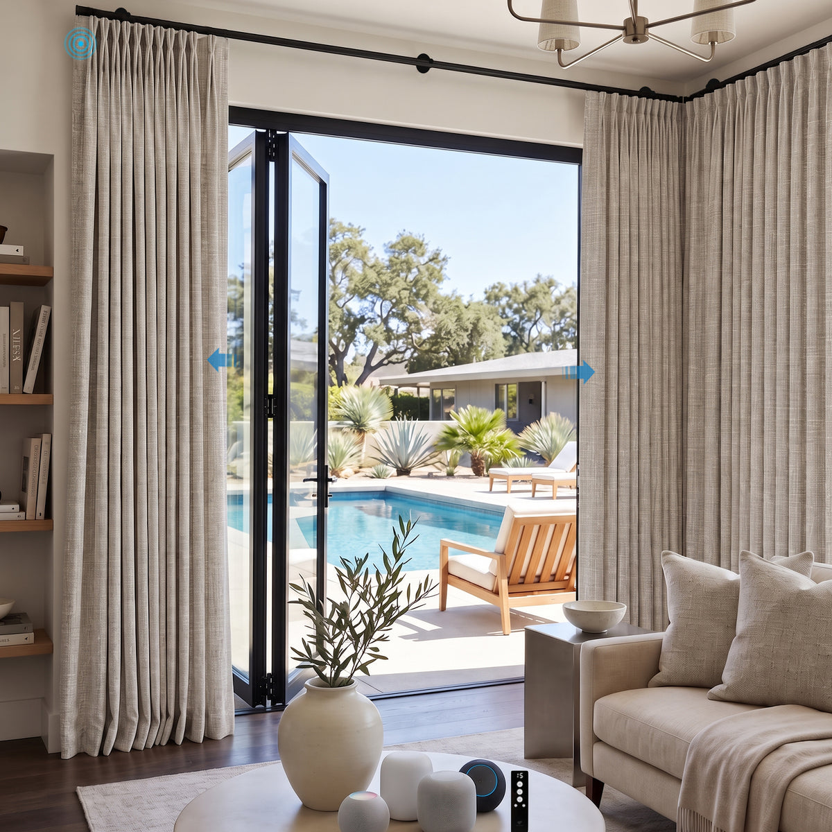 SmartWings Motorized Drapery & Curtain 100% Blackout Peplos