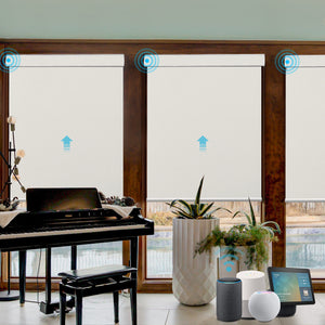 SmartWings Motorized Roller Shades 100% Blackout Dual-Sided Bouvardia