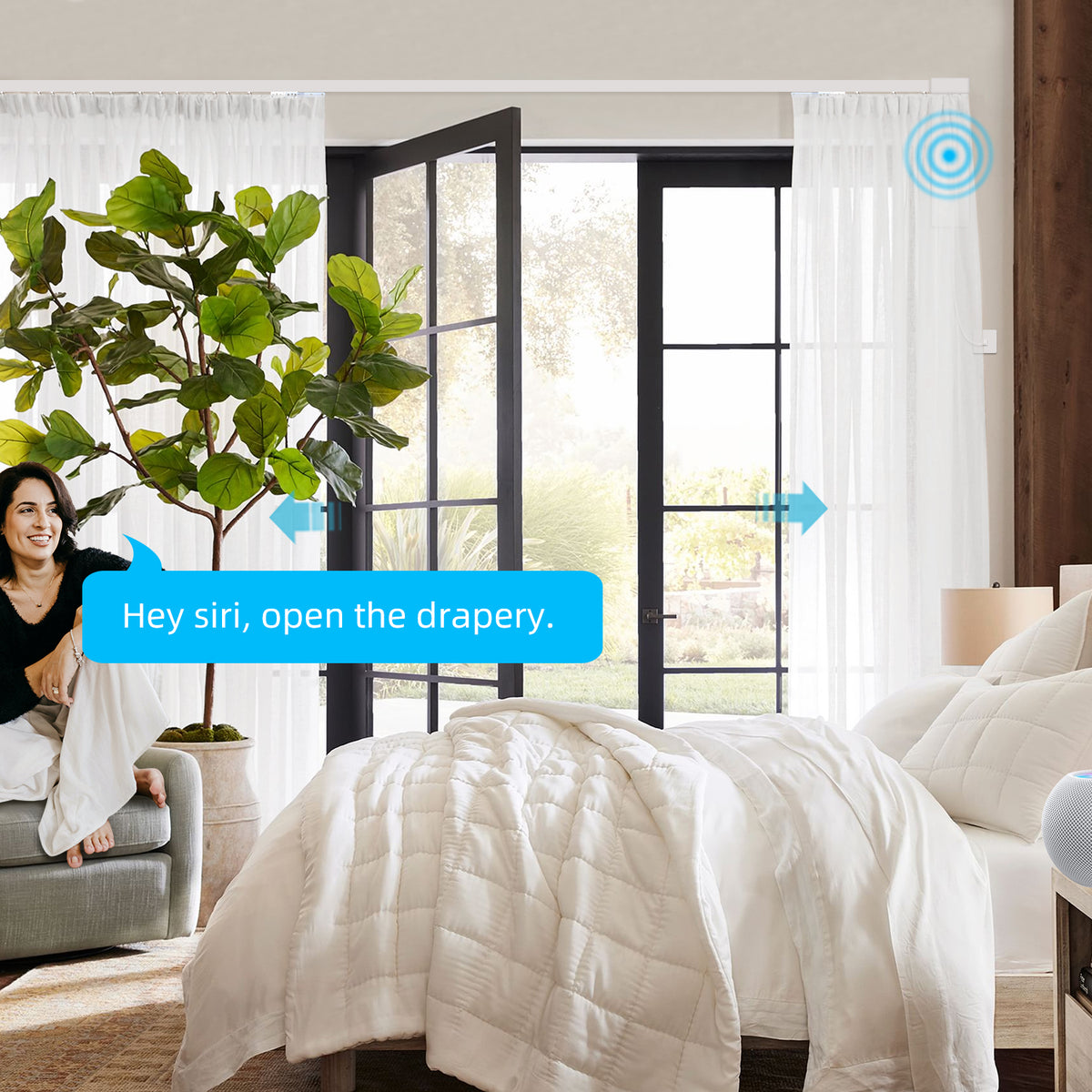 SmartWings Motorized Drapery Sheer – Effortless Home Elegance