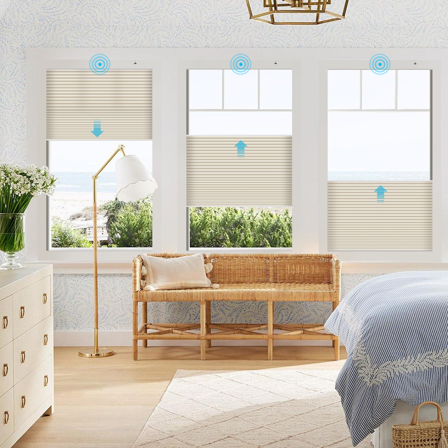 SmartWings Motorized Premium Levitate Skylight Cellular Shades Hazel