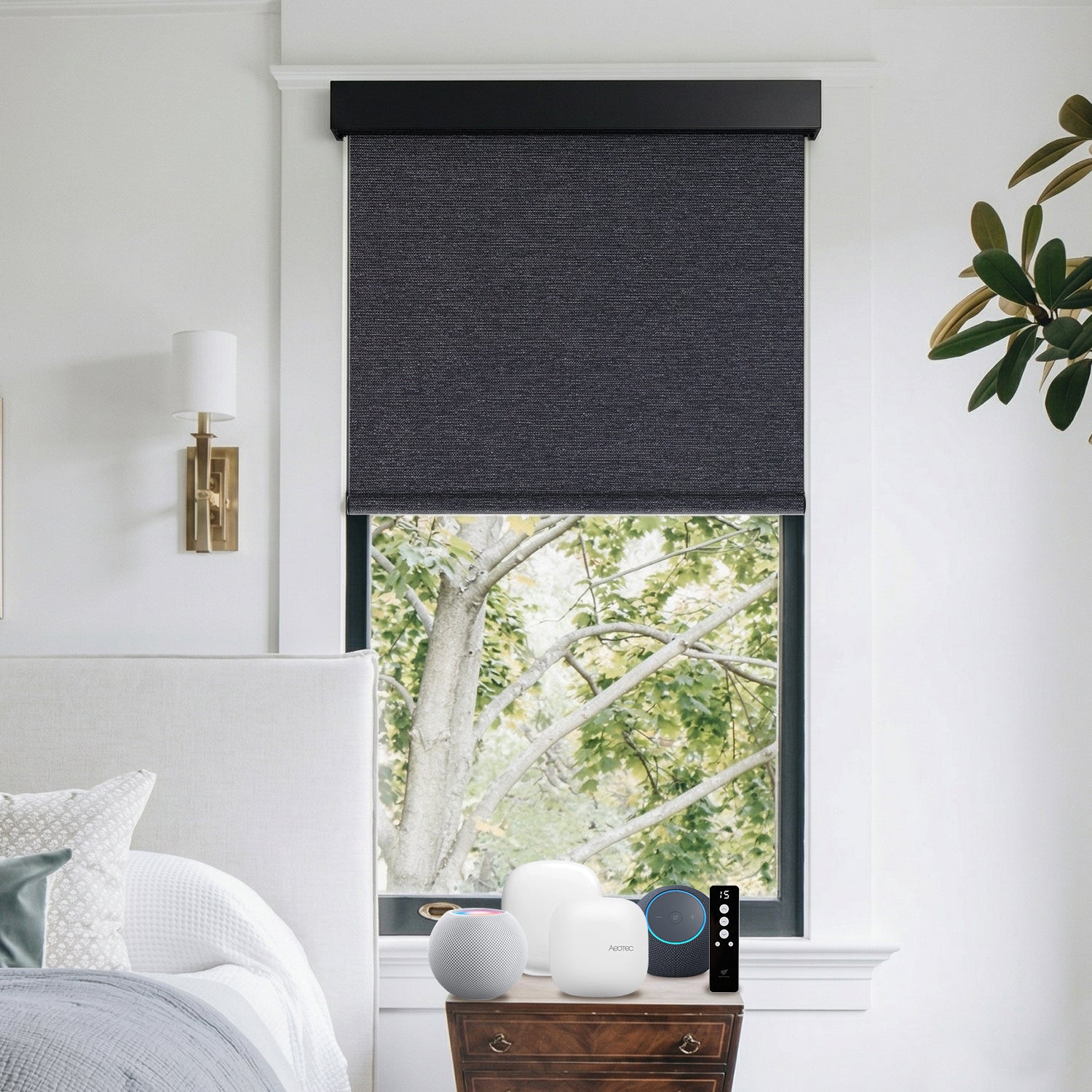 SmartWings Motorized Roller Shades 100% Blackout Eclipse