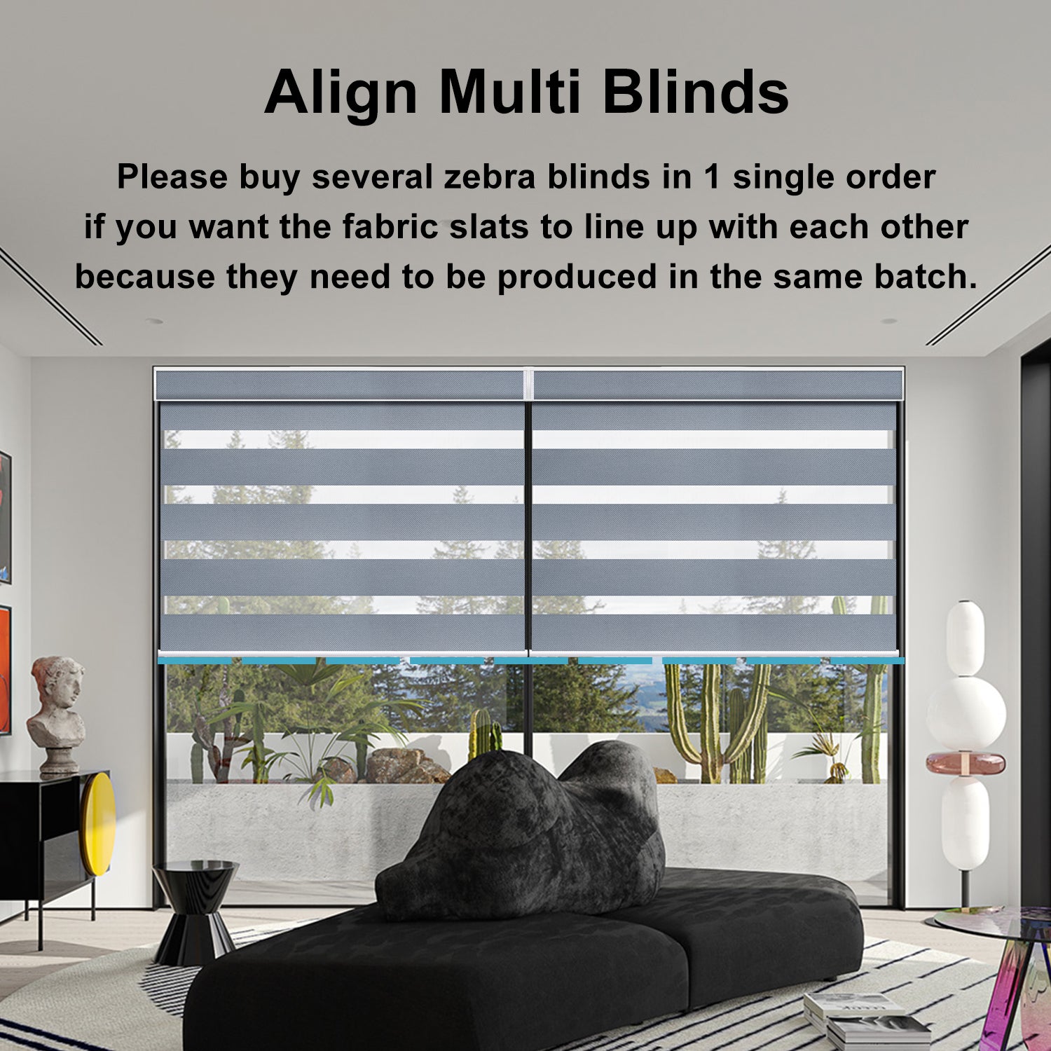 SmartWings Motorized Zebra Shades 85% Blackout 95mm Phoebe