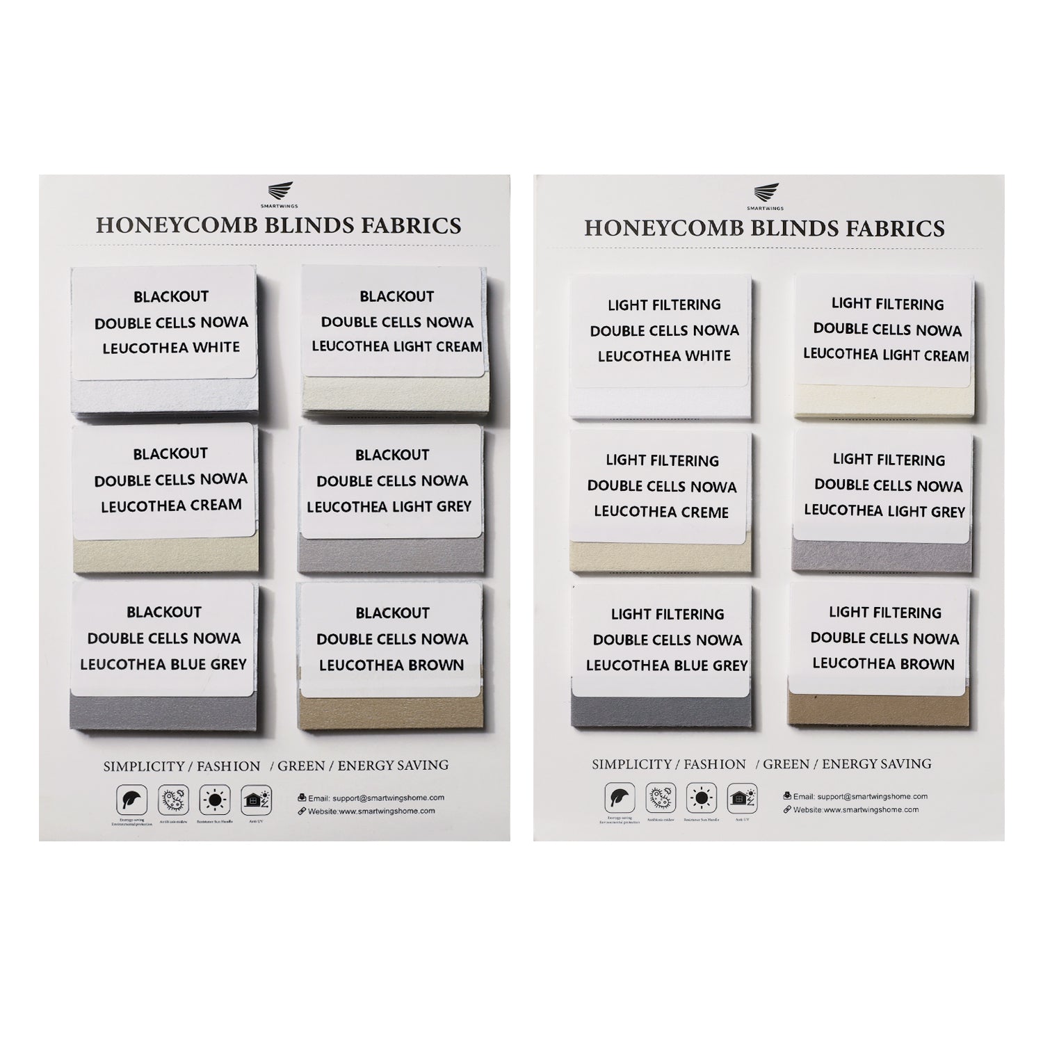 Honeycomb Fabric Samples Nowa and Hazel