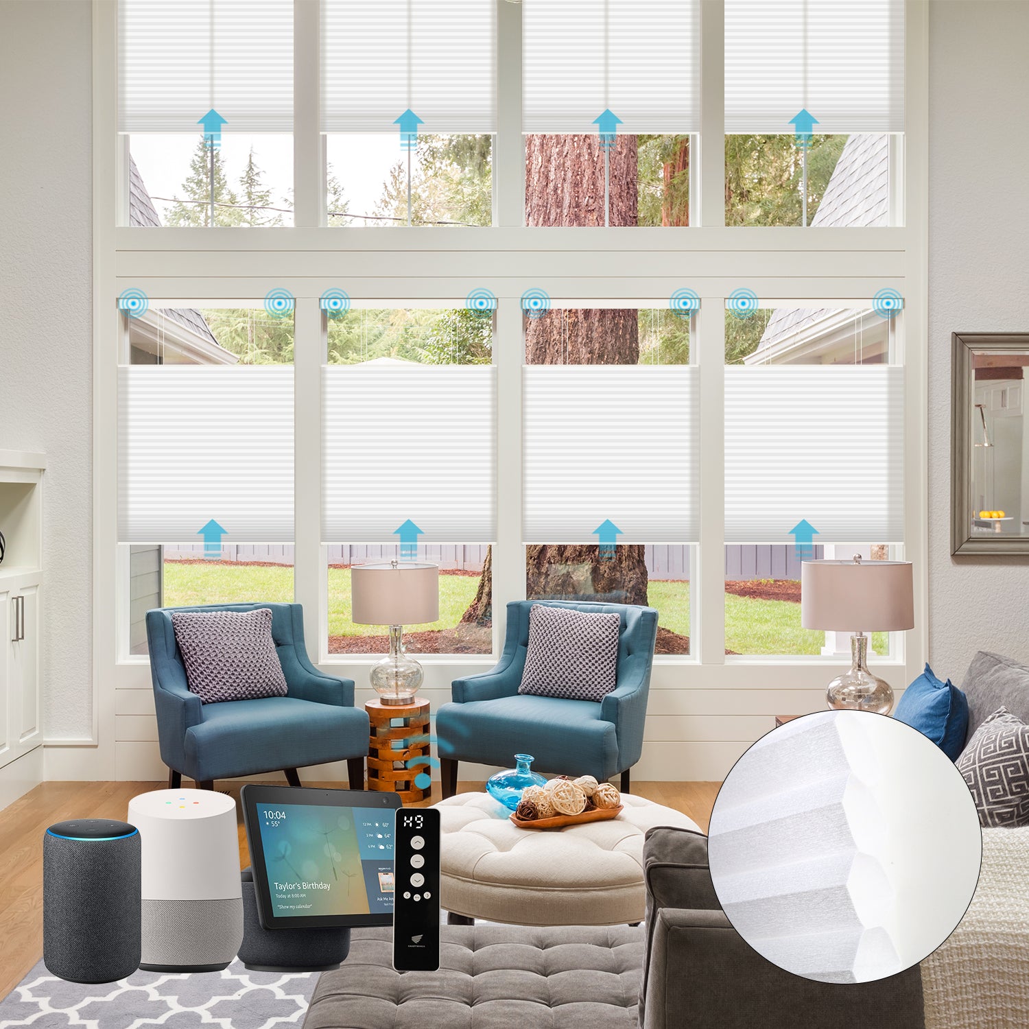 SmartWings Motorized Light Filtering Levitate Cellular Shades Nowa