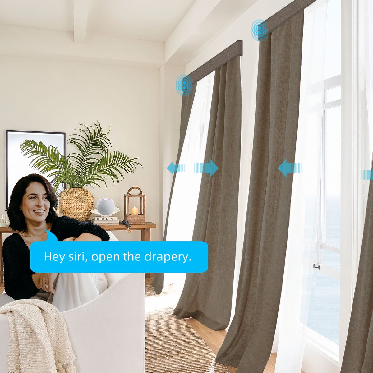 Automatic Drapery SmartWings Motorized Drapery Sheer – Effortless Home Elegance