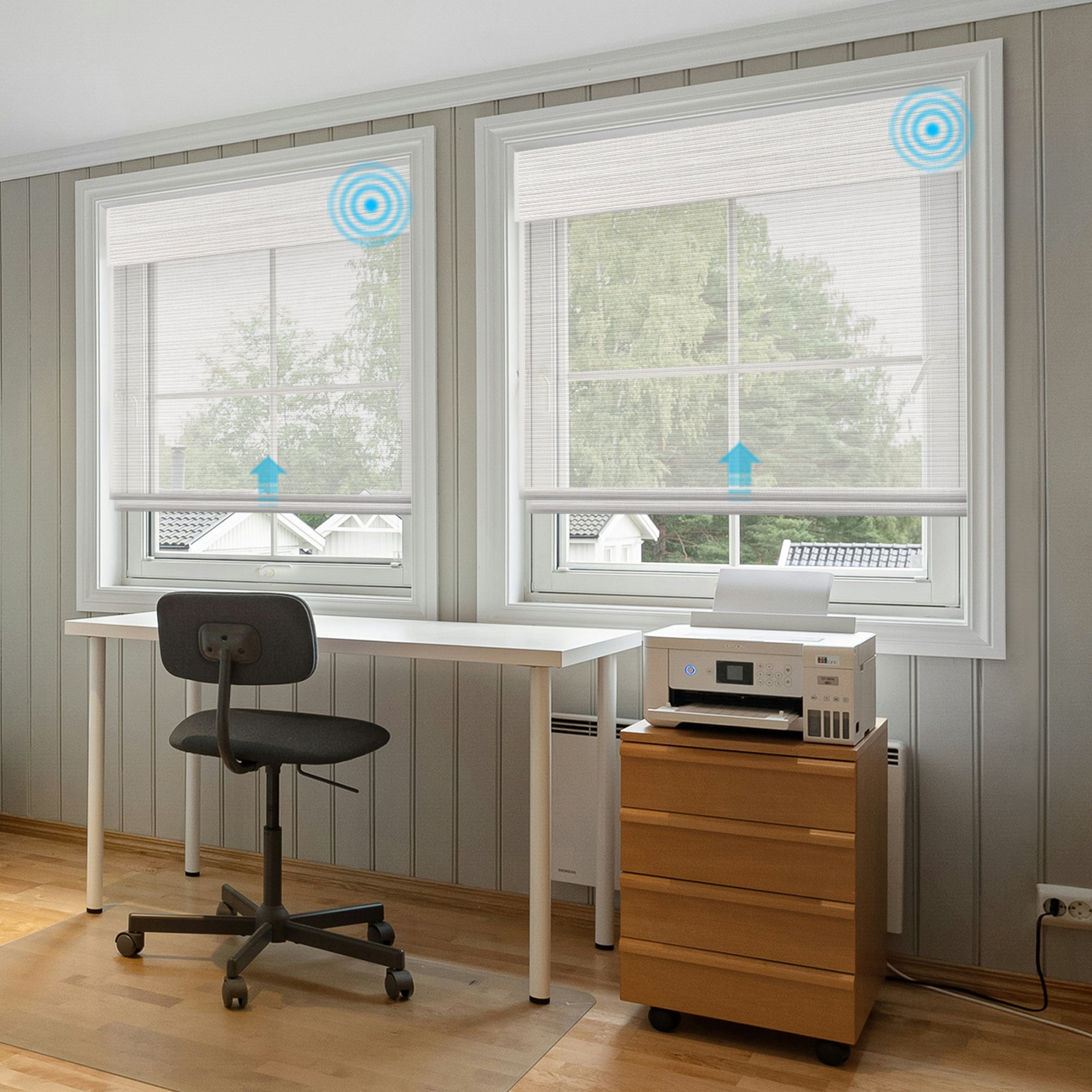 SmartWings Motorized Woven Wood Shades 50%/70%/100% Blackout Aphrodite