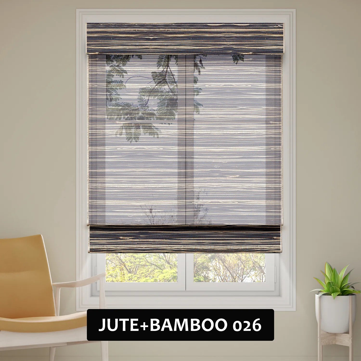 SmartWings Motorized Woven Wood Shades 50%/70%/100% Blackout