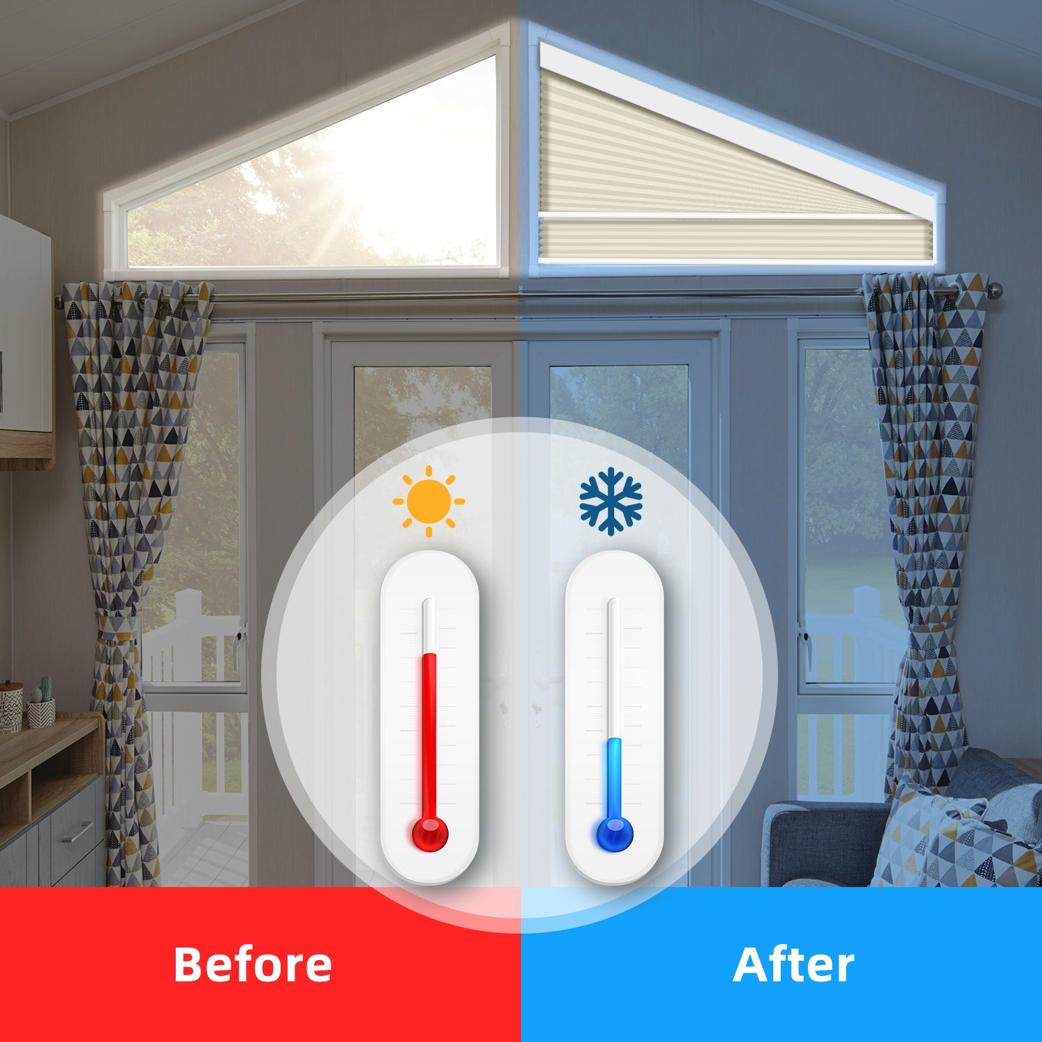 SmartWings Motorized Light Filtering Trapezoid Cellular Shades Nowa