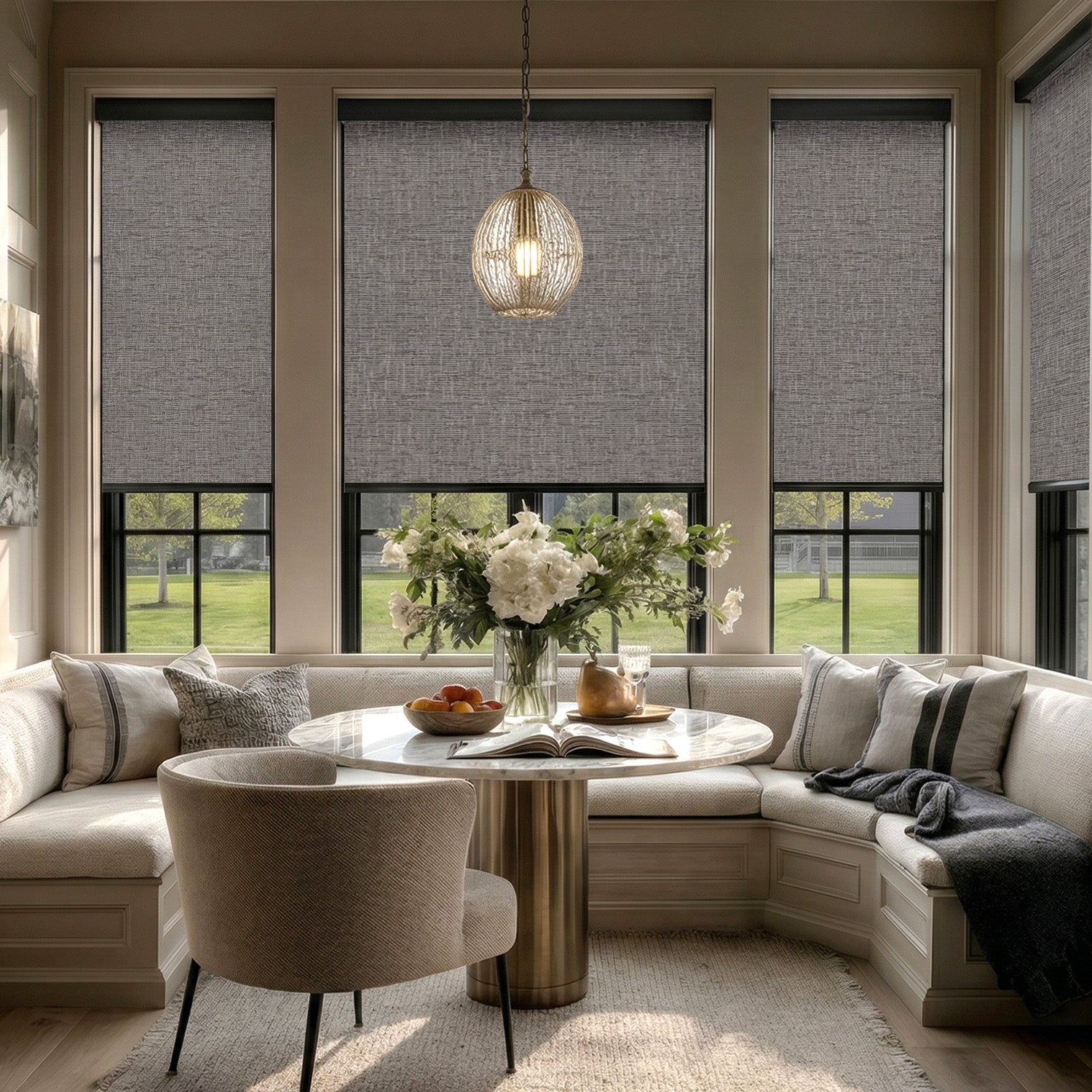 SmartWings Motorized Roller Shades 100% Blackout Safari